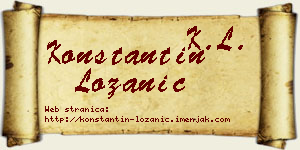 Konstantin Lozanić vizit kartica